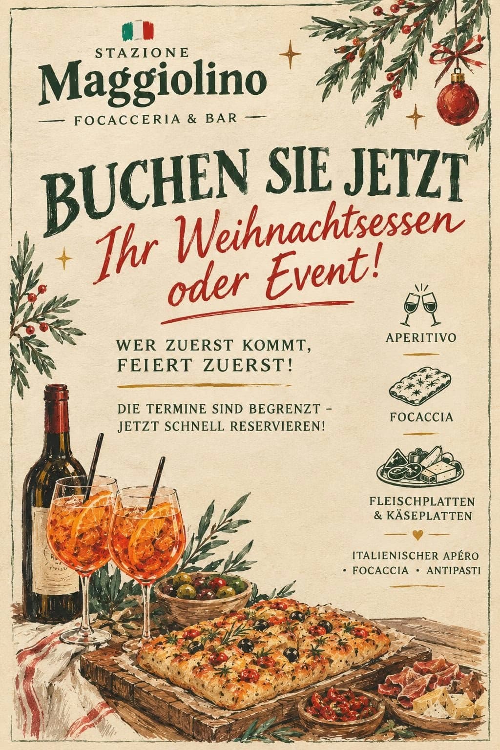 Weihnachtsessen oder Dein Anlass – Maggiolino